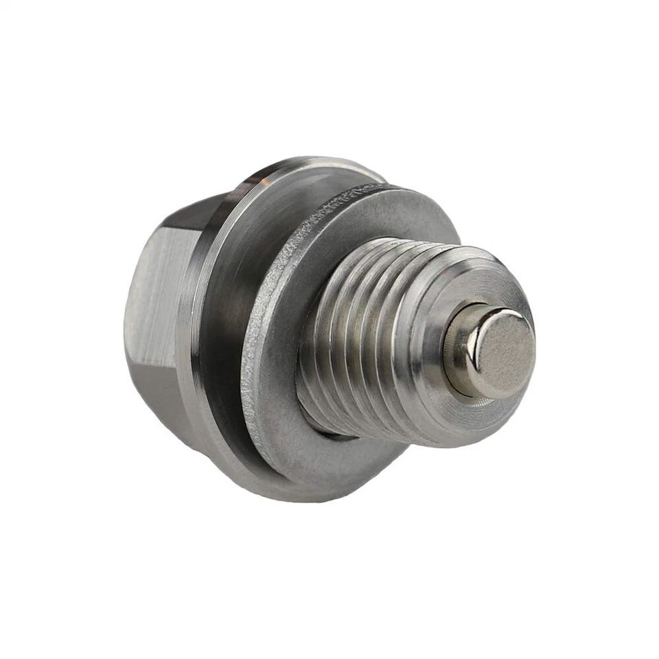 Tapón de drenaje de aceite de motor de acero inoxidable M14x1.5 con imán para Hyundai Kia Acura Foto 2 de 4