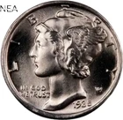 1935 Mercury Dime ~ Gem BU (full split bands - FSB) ~~ 90% Silver