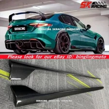 Real Carbon Fiber Side Skirts Extension Bodykits For 2017-2024 Alfa Romeo Giulia