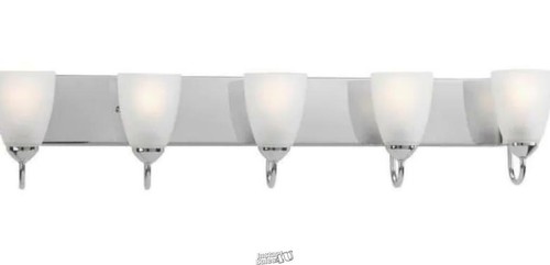 Progress Lighting-Gather 5-Light Polished Chrome Etched Glass Vanity Light - Picture 3 of 4