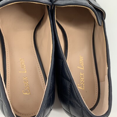 🥿 Essex Lane Tessie Quilted Leather Slip On Loafers Womens