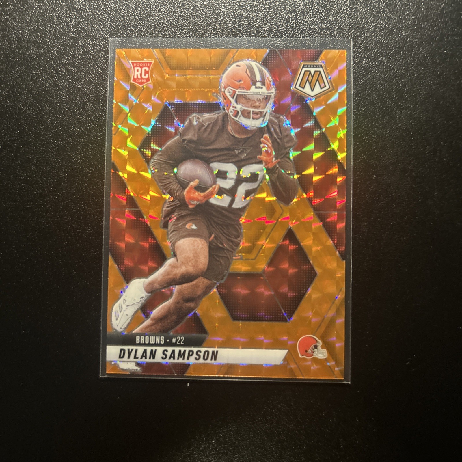 2025 Panini Mosaic Football Dylan Sampson (RC)  #355 Orange Mosaic Prizm /199