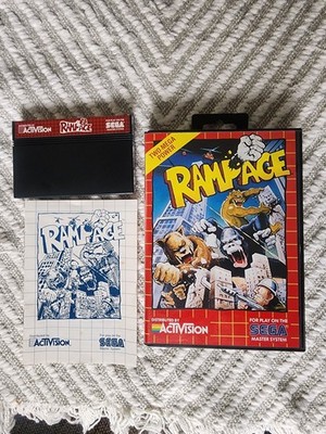 *Untested* Rampage (Sega Master System, 1989) - Complete with Manual