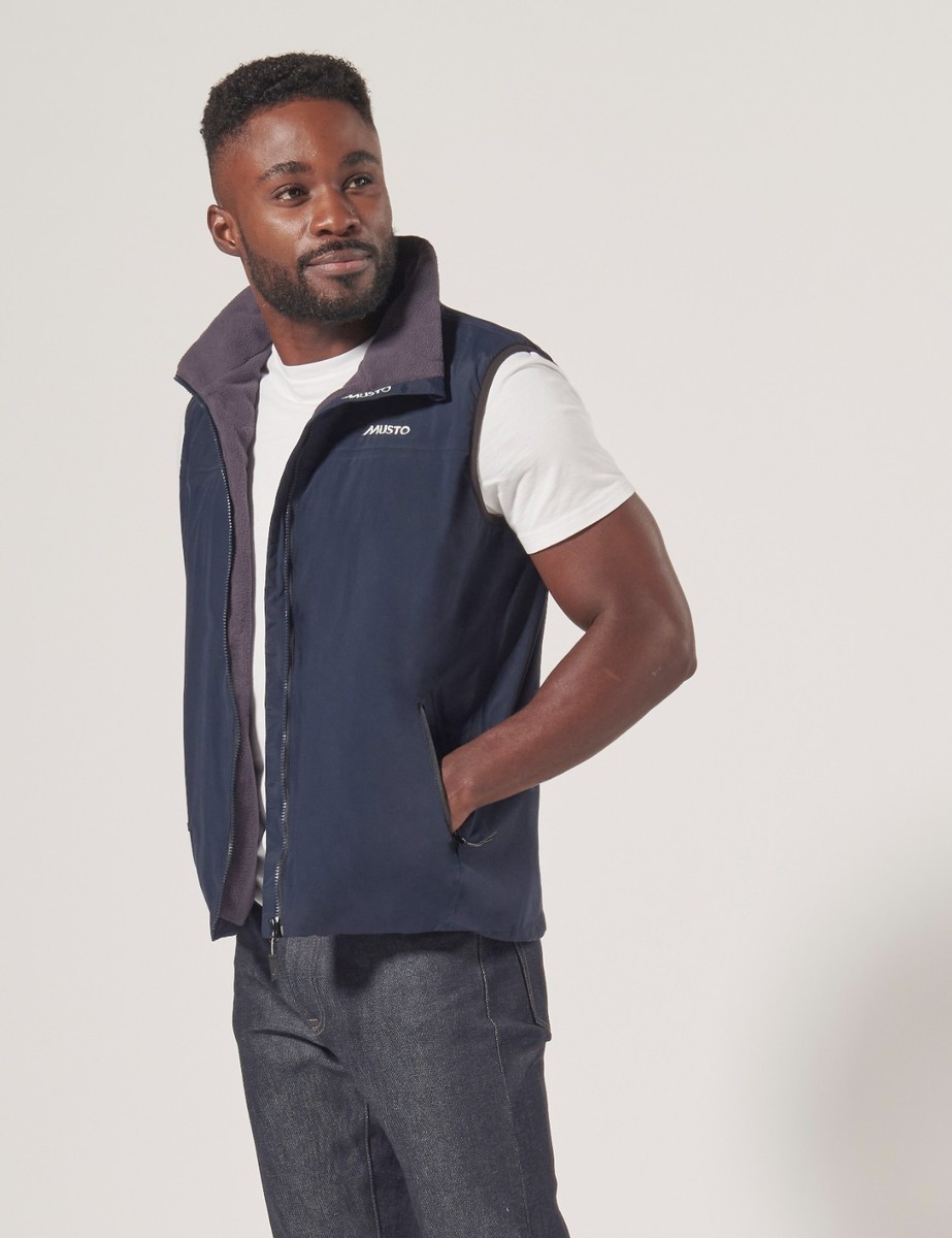 Musto Men's Snug Vest – Navy Polartec Fleece Lined Waterproof
