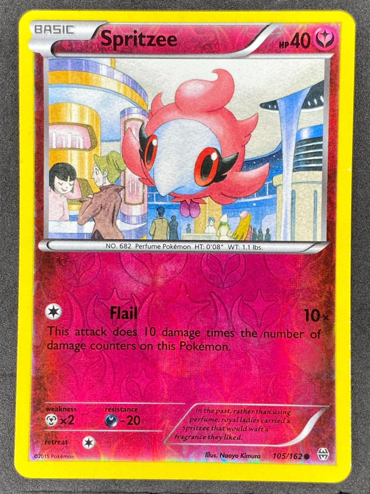 Pokémon Spritzee Reverse Holo 105/162 BKT BREAKthrough LP/NM