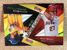 2017 Bowman's Best Mirror Image GOLD Refractor Mike Trout / Austin Beck 13/50
