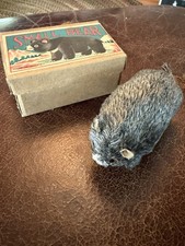 Vintage 1950s Occupied Japan Mechanical Wind-up Walking Black Bear toy With box