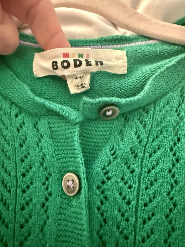 Mini Boden Jersey Cárdigan Verde (5-6 Años) Excelente Estado Foto 2 de 2