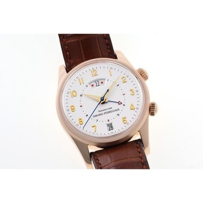 GIRARD PERREGAUX Traveler II GMT 4940 Automatic Silver Dial Rose Gold Mens Watch