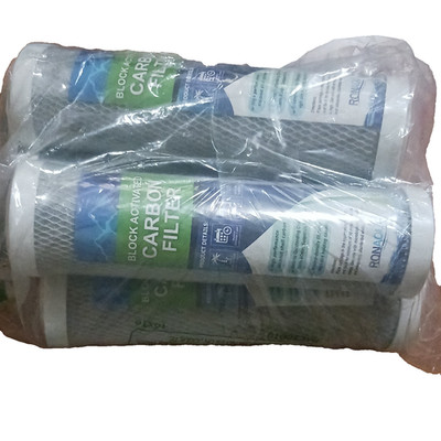 RONAQUA Block Activated Carbon Filter 4 Pack, Carbon/Charcoal, White, Plastic