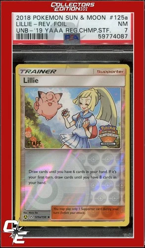 Ultra Prism 125a Lillie Reverse Foil 2019 Regional Championships STAFF PSA 7