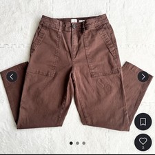 A New Day Women's Brown Solid Stretch Flat Front Pants, Regular Size 6