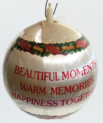 1986 Christmas Greetings Satin Ball Ornament VTG Kmart beautiful moments
