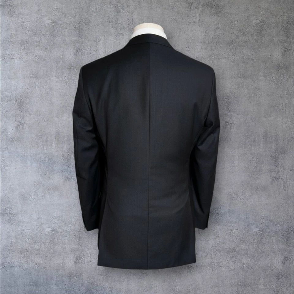 Z ZEGNA Lana Para Hombres 42R EE. UU. 52R UE Negro Blazer Abrigo Deportivo Chaqueta de Dos Botones Foto 2 de 4