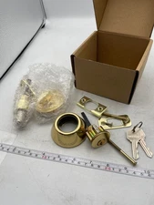 Design House Gateway Deadbolt Single Cylinder Polished Brass 727438 Adjustable