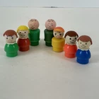 Vintage Fisher Price Little People Lot Of 7 Plastic Family Dad Man Girl Boy