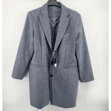 Stafford Men's Light Gray Wool Blend Long Pea Coat XXLarge overcoat Regular Fit