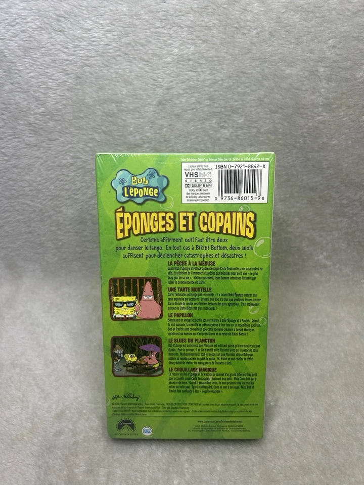 SPONGEBOB Sealed Error VHS [FRENCH, 2002] Sponge Buddies (Rare - Hard To Find) - Image 2 of 4