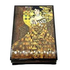 Portrait of Adele Russian Lacquer Trinket Box Keepsake Jewelry Box Klimt Art