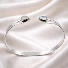 Armreif Mondstein Armspange Silber 925 Sterling Armreifen Handschmuck torque