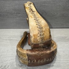 STIRRUPS Roper Bell Rawhide Leather Hand Laced 3" tread x 5" wide x 3" neck