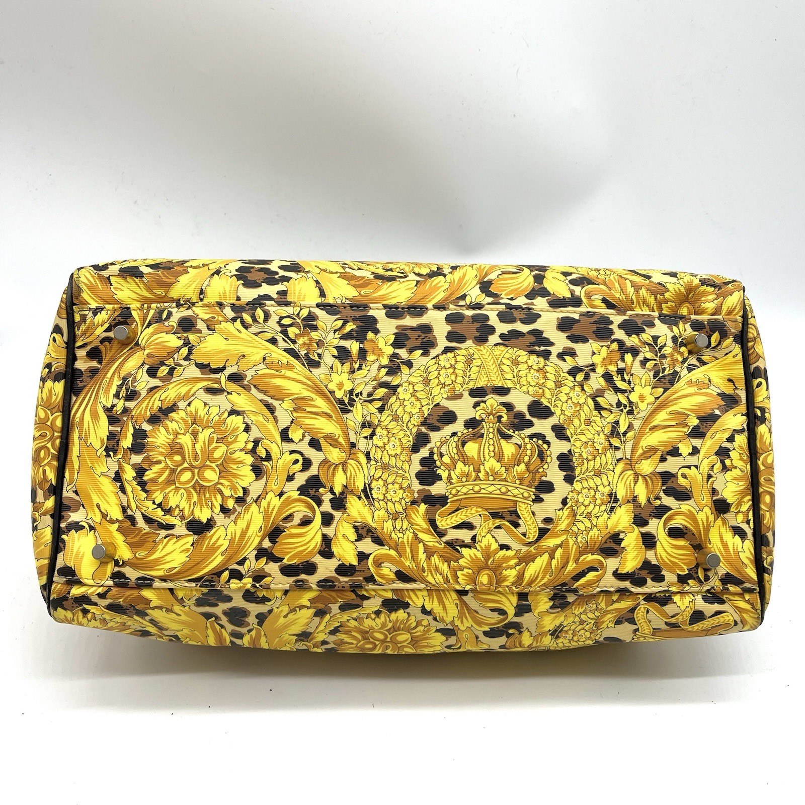 Auth Gianni Versace Leopard Pattern Mini Boston B… - image 8