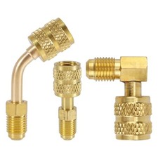 3pcs R410A Adapter for Mini Split System, 5/16" SAE Female to 1/4" SAE Male