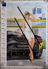 calendario promo TEXA 2026 poster Milo Manara Lamborghini nuovo con aste e ganci