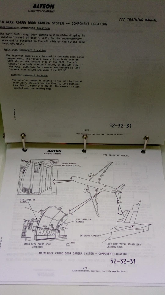 Classeur ALTEON Boeing 777 Soute Training Manuel Air France - Photo 4/4