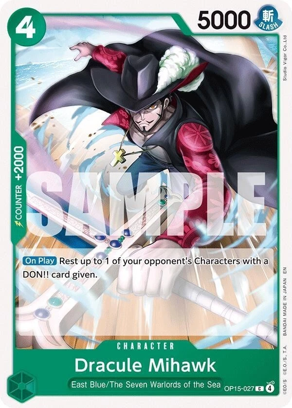 Dracule Mihawk OP15-027 Adventure on Kami's Island for sale | eBay