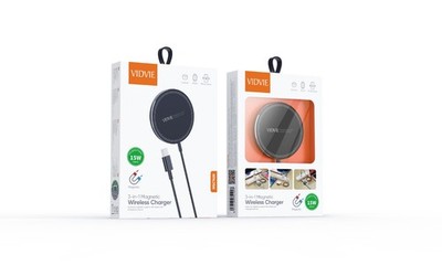 VIDVIE WLC1426 15W Fast Wireless Charger Magnetic Pad for iPhone 12 13 14 15