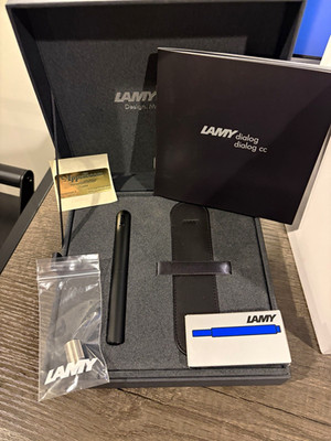 Lamy Dialog All Black CC 14K F Nib Z57 with Box and Accessories 