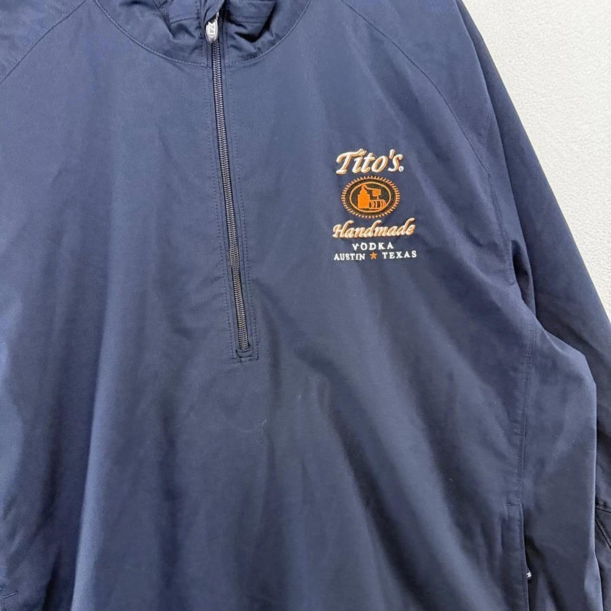 Chaqueta de vodka Titos para hombre XL azul 1/2 media cremallera pulóver tecnología climática cortavientos Foto 3 de 4