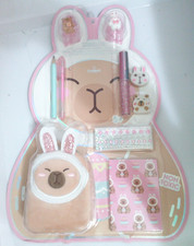 NEW CAPYBARA mini stationary kit bag keychain notebook gel pen lip gloss MORE