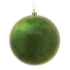 Vickerman N591064DSV 4 in. Moss Green Shiny UV Treated Christmas Ornament Bal...