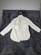 Wonder Nation Jacket Girls Medium 7 8 Cream Sherpa Fleece Button Up Shacket