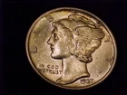 1937-S  Mercury Dime, About Uncirculated  Grade.