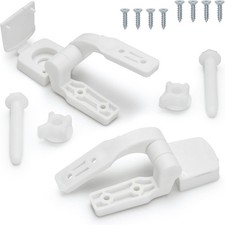 White Plastic Toilet Seat Hinge Replacement with Bolts Screw and Nuts