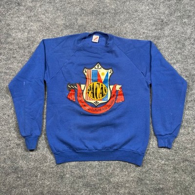 Vintage Jerzees PACAS Filipino American Cultural Arts Society Blue Sweatshirt L
