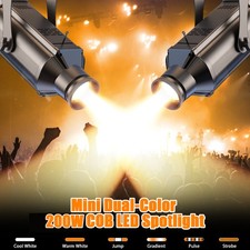 Mini Dual-Color 200W COB LED Spotlight Audience Blinder Light Pinspot Lighting