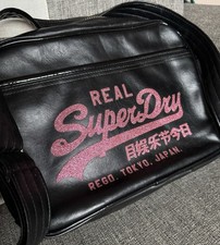 Super dry Unisex Shoulder bag, Black & Pink Sequin. New.