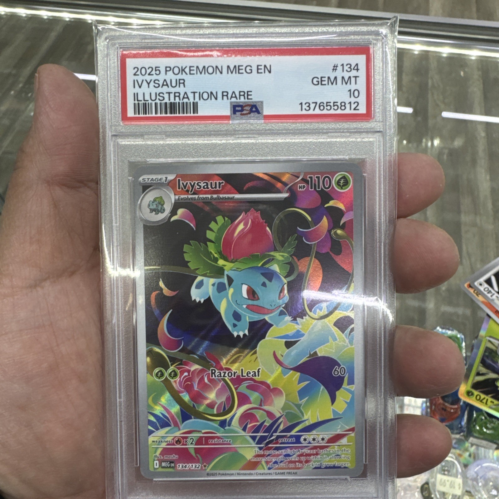 Pokémon TCG Ivysaur Illustration Rare Mega Evolution 134/132 PSA 10