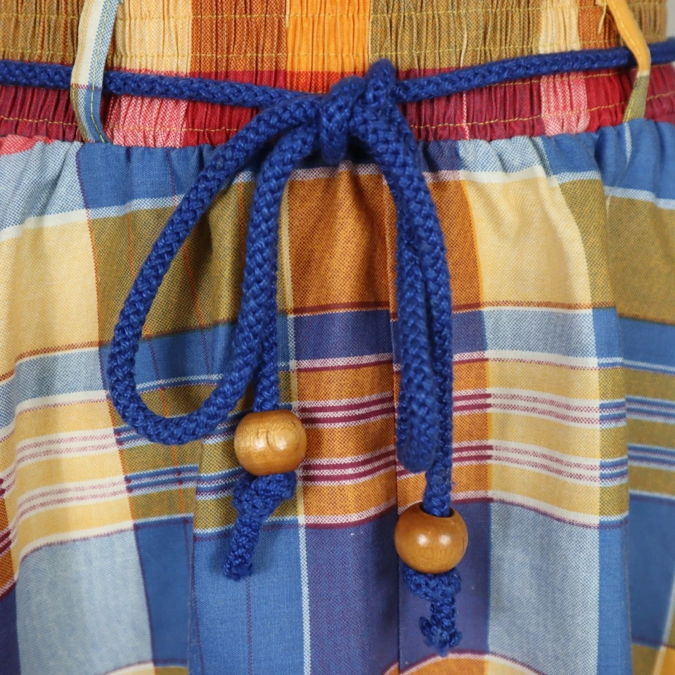 Vintage A Line Midi Skirt Boho Prairie Shabby Chic Diagonal Plaid Women's Small - Image 4 of 4