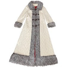 1970s Vintage Penny Lane Coat Faux Fur trim, Full length Sz M