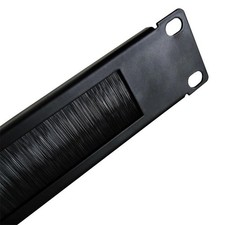 1U 19 Inch Rack Mount Brush Panel Steel Cable Manager Nylon Bristles