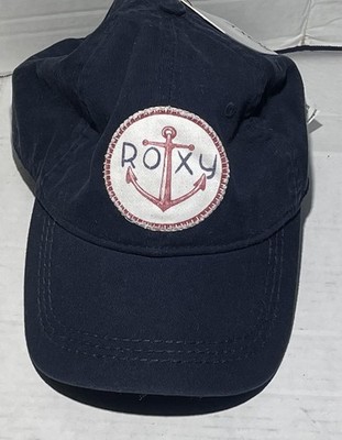 Roxy Womens Navy Blue Baseball Cap Hat Anchor Patch Nautical Adjustable NWT