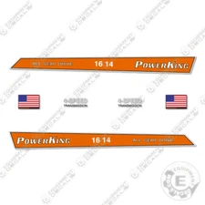 Fits Power King 1614 Decal Kit Tractor - 7 YEAR OUTDOOR 3M VINYL!