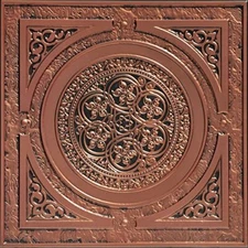 # 225 (LOT OF 12) Antique Copper 2'x2' PVC Decorative Ceiling Tile Glue Up/Grid