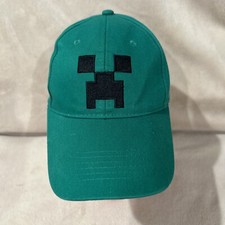 MINECRAFT Creeper Baseball Cap Hat Youth Design Jinx Green Black OSFM Snap Back