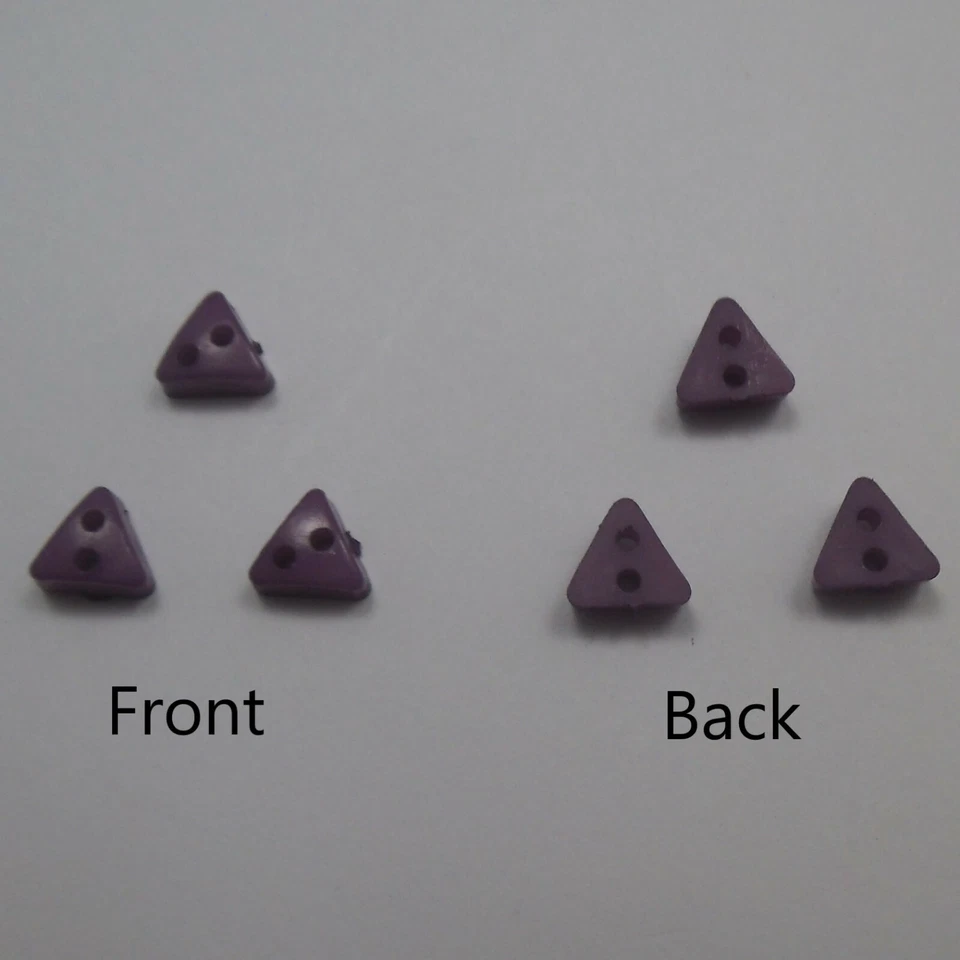 20 Small Purple 2 Hole Triangle Buttons: Craft Scrapbook Sewing Dolls: 6x6mm: UK - Image 2 of 4
